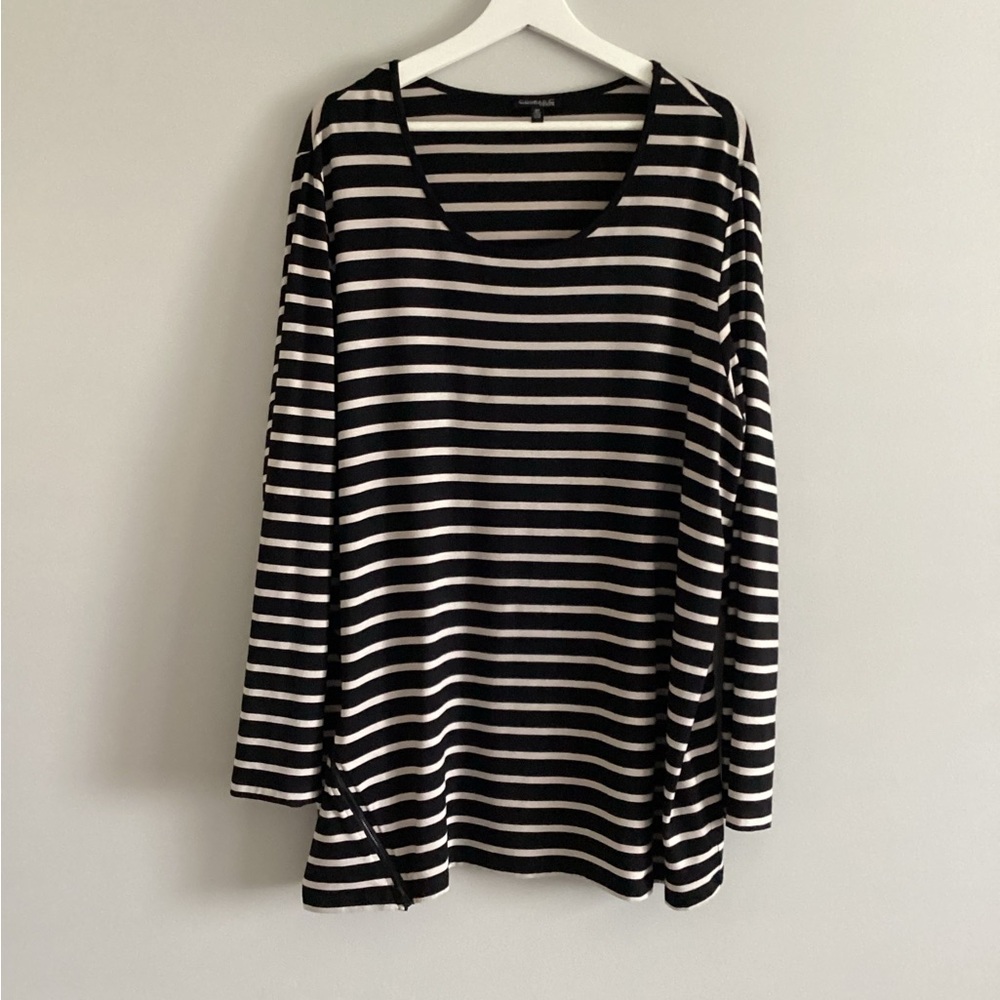 Conrad Woman Striped, Side-zip Tunic, Size 3X